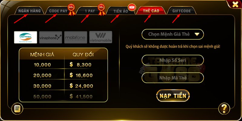 Các bước rút tiền game bài Go88 trên điện thoại